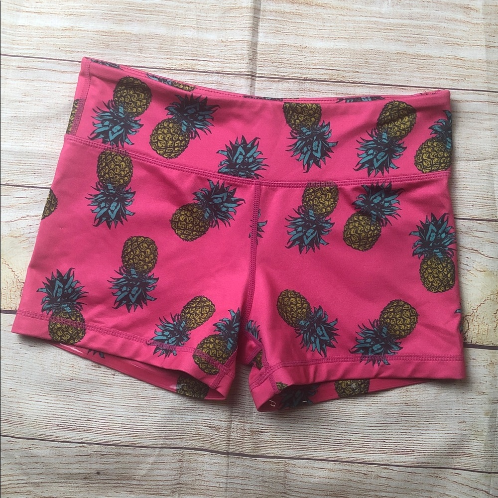 IAB Mfg Pink Pineapple Print Shorts‎